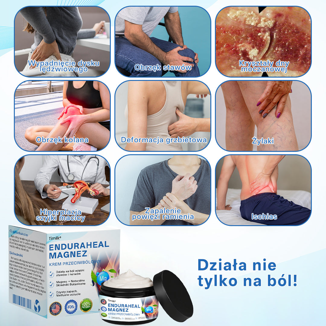 Timilk® EnduraHeal magnezowy krem przeciwbólowy (na zapalenie stawów, neuropatie, reumatyzm, urazy sportowe i nie tylko)🔥🔥🔥