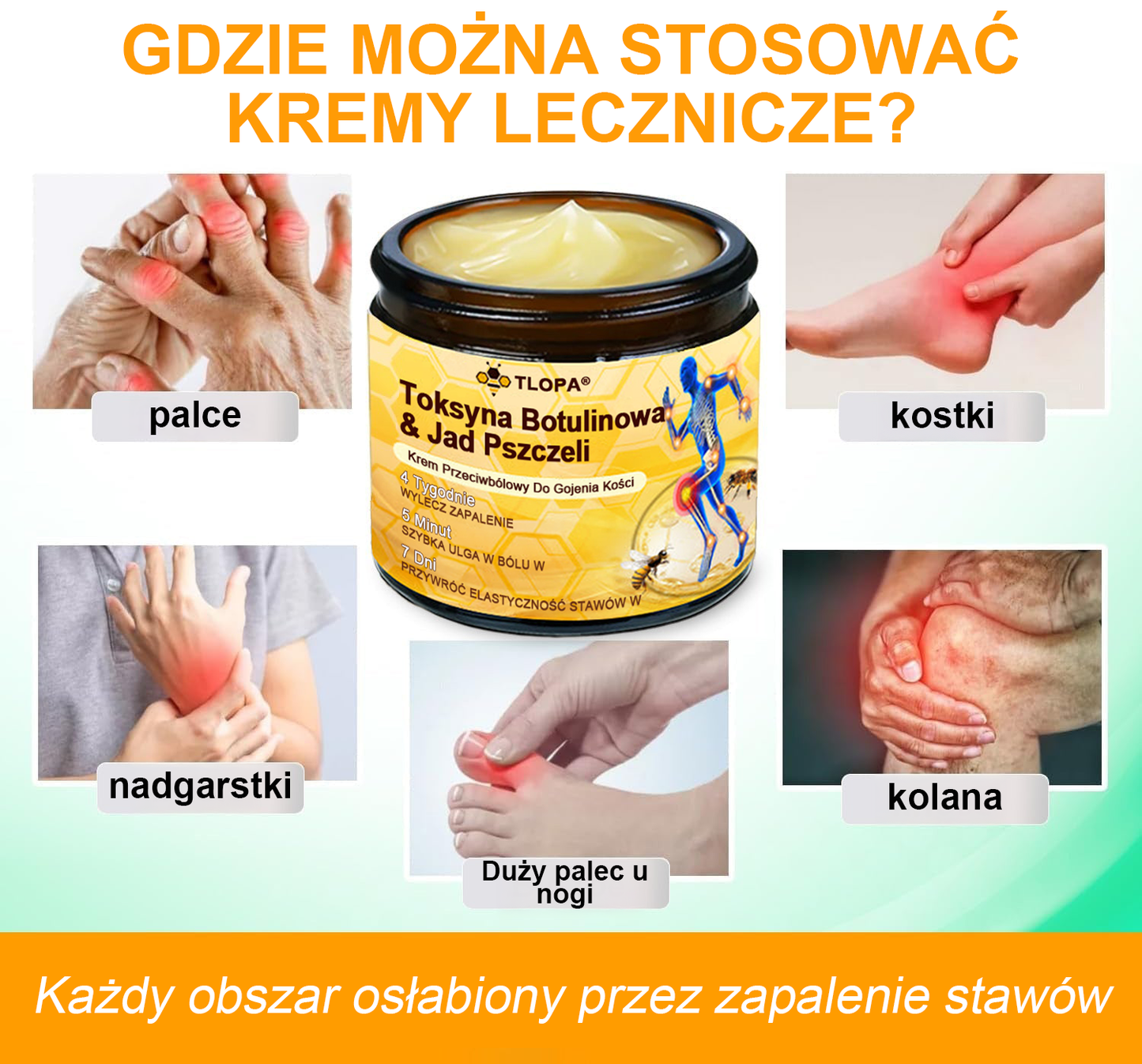 🦴TLOPA® Toksyna botulinowa i jad pszczeli Krem przeciwbólowy do gojenia kości🔥