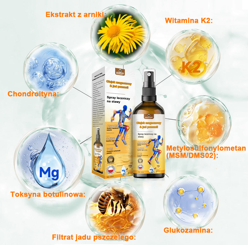 ✅Oficjalny sklep: Ouryard™ Olej magnezowy i miód w sprayu do naprawy stawów👨⚕️Zatwierdzony przez Polską Agencję Leków, Wyrobów Medycznych i Produktów Biologicznych (URPL)🔥🔥