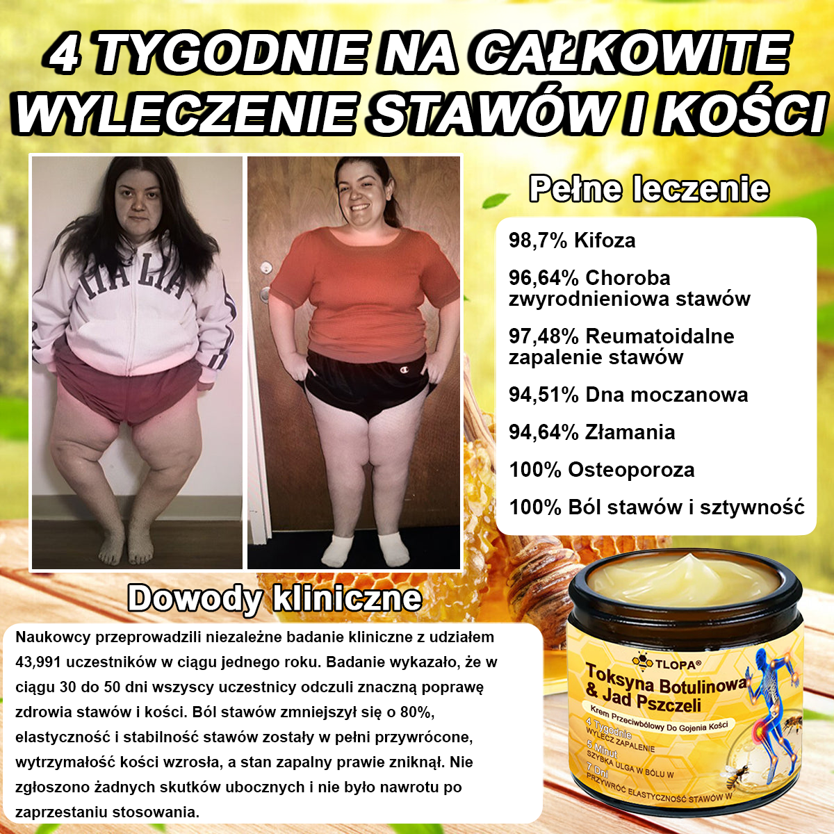 🦴TLOPA® Toksyna botulinowa i jad pszczeli Krem przeciwbólowy do gojenia kości🔥🔥