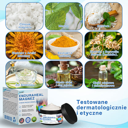 Timilk® EnduraHeal magnezowy krem przeciwbólowy (na zapalenie stawów, neuropatie, reumatyzm, urazy sportowe i nie tylko)🔥🔥🔥