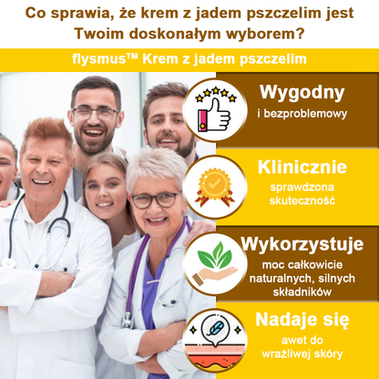 ✅flysmus™ Krem leczniczy z jadem pszczelim🐝: Leczenie egzemy, łuszczycy, trądziku, trądziku różowatego, infekcji grzybiczych, brodawek🐝