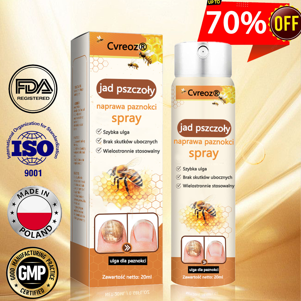 👣Spray z jadem pszczelim na paznokcie✅ Certyfikowany przez PTD👣👣