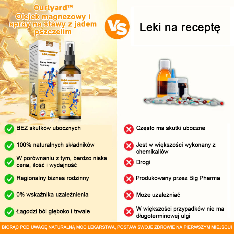 ✅Oficjalny sklep: Ouryard™ Olej magnezowy i miód w sprayu do naprawy stawów👨‍⚕️Zatwierdzony przez Polską Agencję Leków, Wyrobów Medycznych i Produktów Biologicznych (URPL)🔥🔥