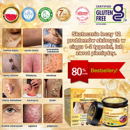 ΑPΚΑPK™ Jad Pszczoły Kompleksowy Krem🥇pomaga w leczeniu problemów skórnych, takich jak: zmarszczki, blizny, plamy pigmentacyjne, rozstępy, trądzik, łuszczyca, egzema, zmiany skórne, podrażnienia, stany zapalne i inne problemy skórne🔥🔥