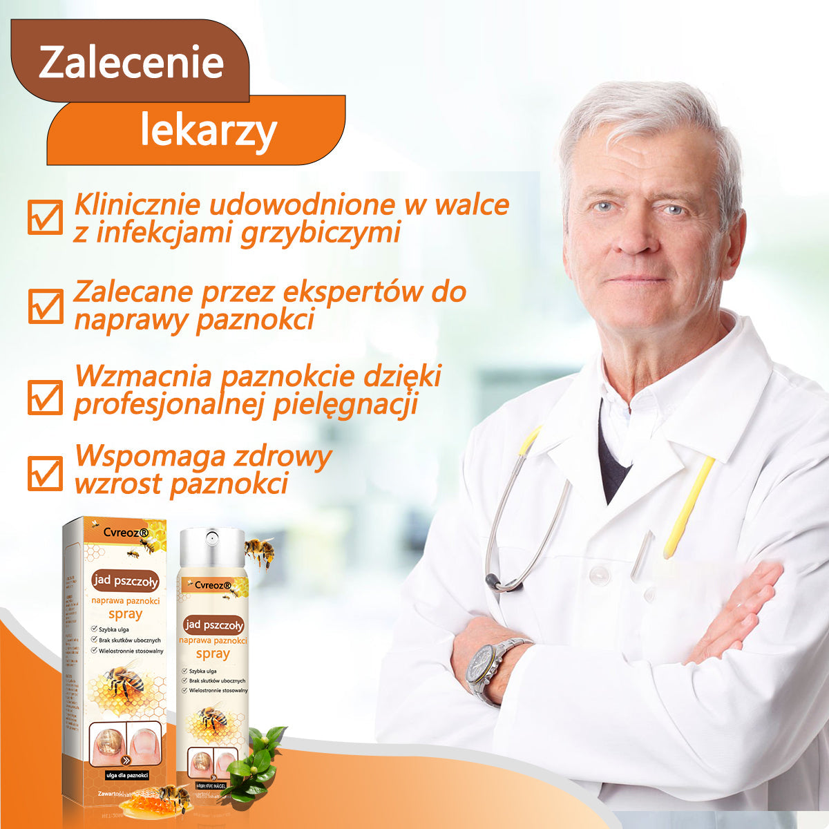 👣Spray z jadem pszczelim na paznokcie✅ Certyfikowany przez PTD👣👣