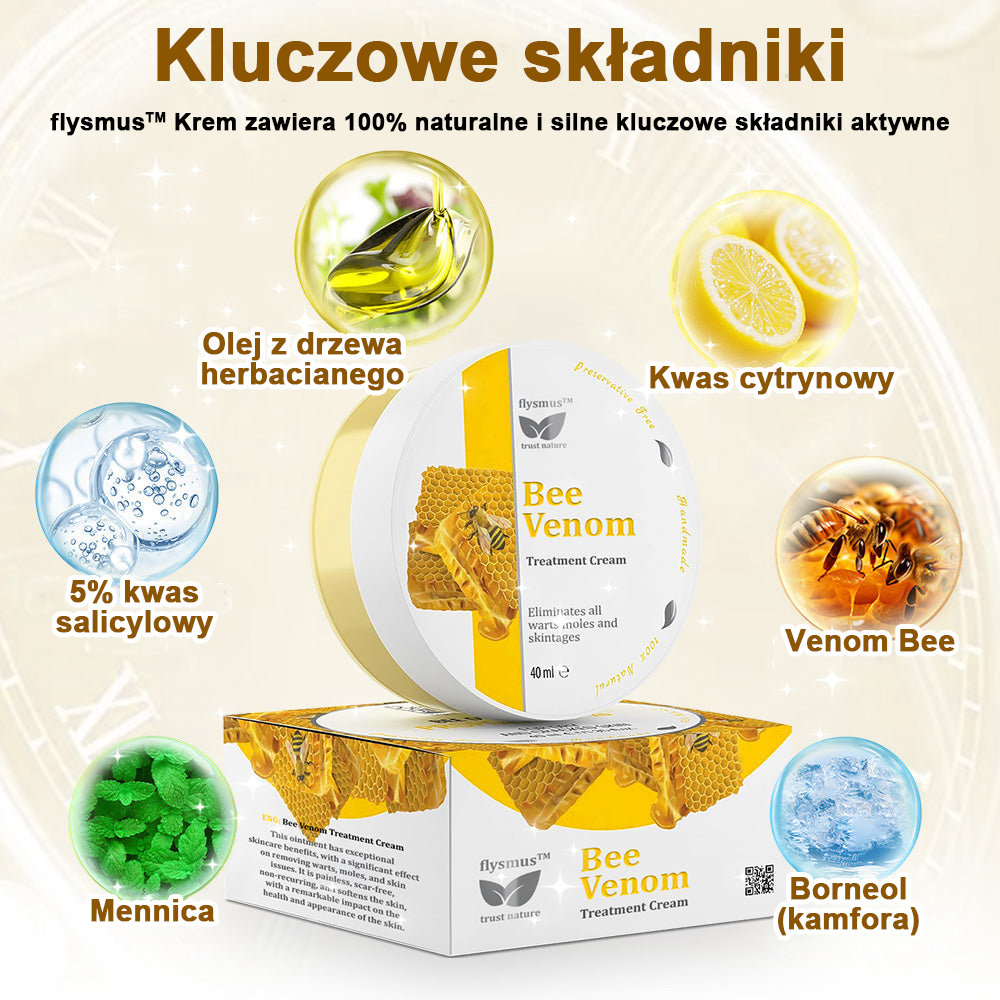 ✅flysmus™ Krem leczniczy z jadem pszczelim🐝: Leczenie egzemy, łuszczycy, trądziku, trądziku różowatego, infekcji grzybiczych, brodawek🐝