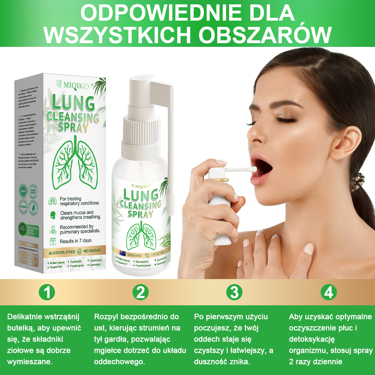 ☘️[Oficjalny sklep flagowy marki]👨‍⚕️𝐌𝐈𝐐𝐈𝐊𝐎® Zaawansowany spray do oczyszczania płuc(☘️Zalecane przez ekspertów od płuc)☘️
